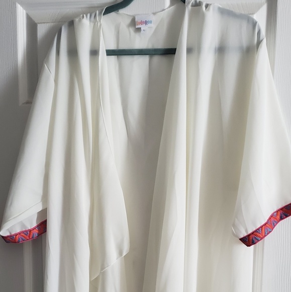LuLaRoe Sweaters - Lularoe Shirley Kimono White Sheer size Large